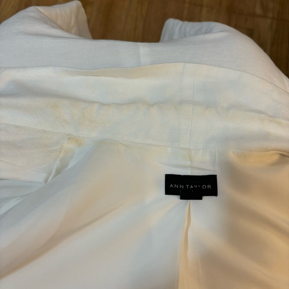 Ann Taylor Factory Women's Size 8 White Collared 3/4 Length Sleeve Blazer Jacket - Picture 7 of 8